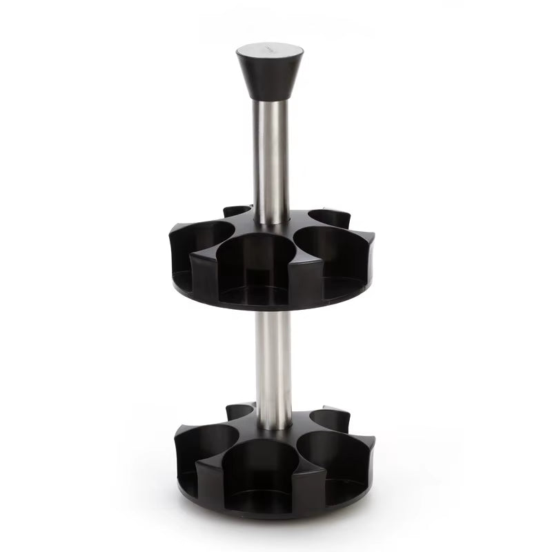 12-Piece 360° Revolving Spice Rack Set with 230ML Glass Jars