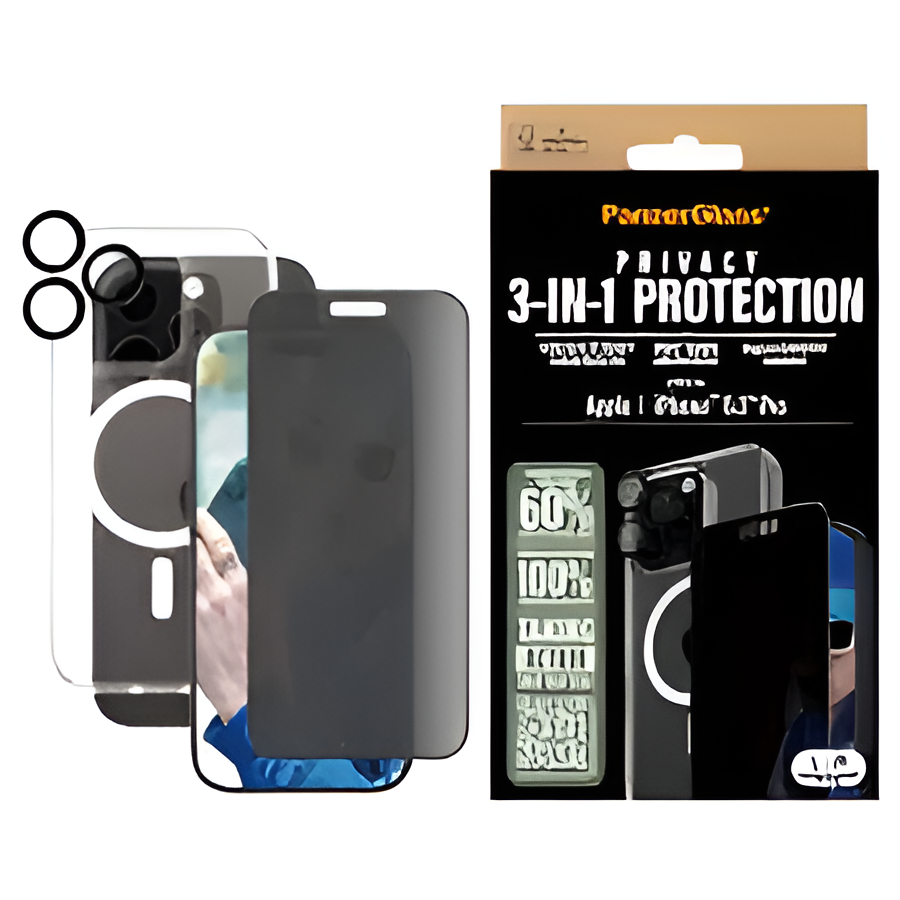 PanzerGlass® 3-in-1 Privacy Protection Bundle PG Ultra Wide Fit Privacy SP | Hoops™ | HardCase for iPhone 16 Pro