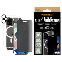 PanzerGlass® 3-in-1 Privacy Protection Bundle PG Ultra Wide Fit Privacy SP | Hoops™ | HardCase for iPhone 16 Pro