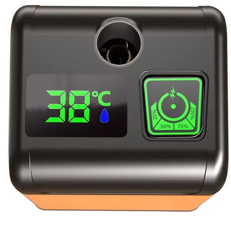 Porodo Portable Camping Shower Pump with 7800mAh Rechargeable Battery, Digital Temperature Display and Multi Spray Modes - Orange