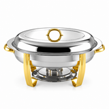 Stainless Steel Titanium Plated Round Chafing Dish - 6