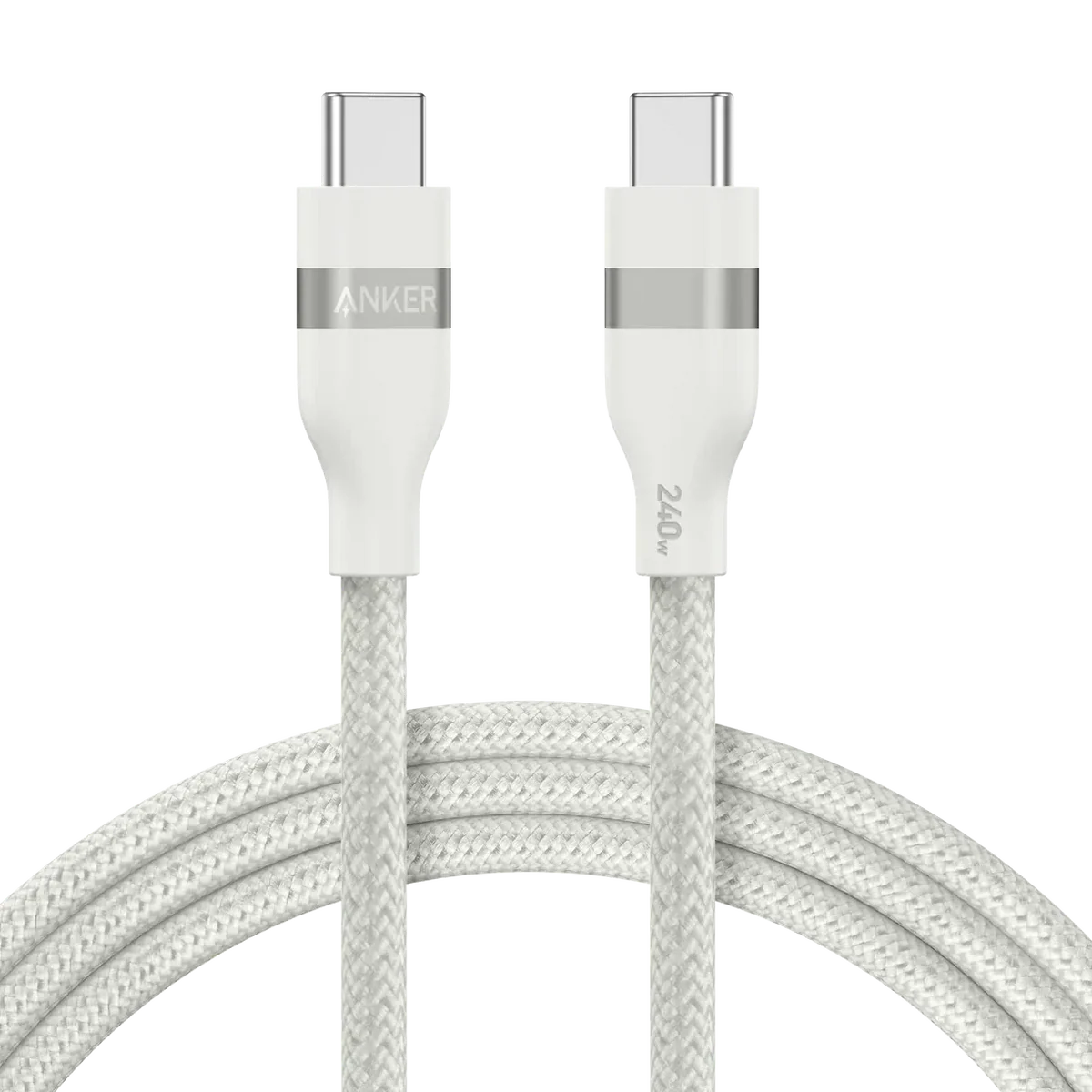 كابل أنكر USB-C إلى USB-C بقوة 240 واط معاد تدويره ومضفر بطول 0.9 متر/3 أقدام - شحن فائق السرعة وصديق للبيئة