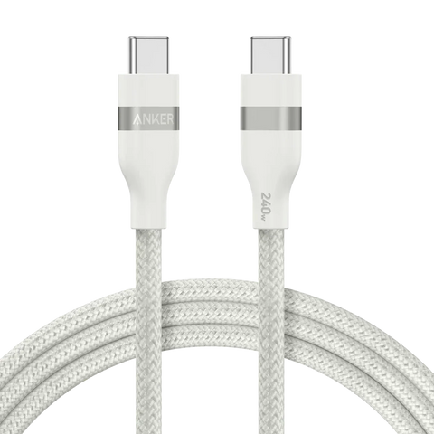 كابل أنكر USB-C إلى USB-C بقوة 240 واط معاد تدويره ومضفر بطول 0.9 متر/3 أقدام - شحن فائق السرعة وصديق للبيئة