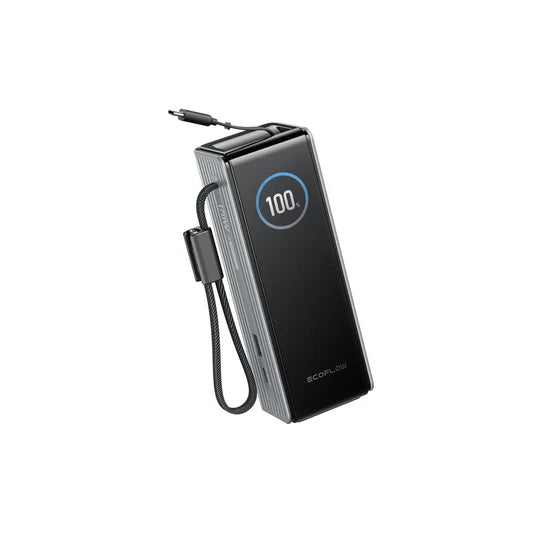 EcoFlow RAPID Power Bank (25,000mAh, 170W, 100W Built-In and Retractable Cables) - Silver