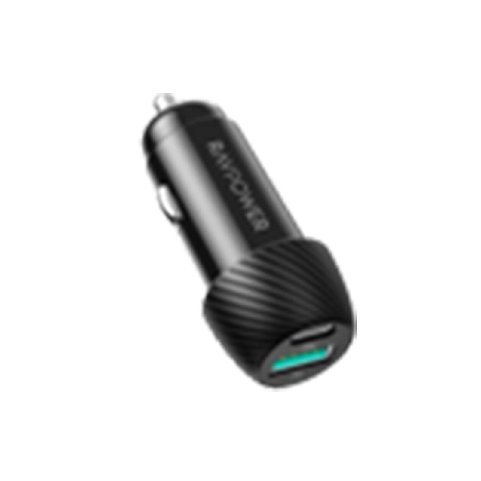 شاحن سيارة RAVPower RP-VC031 إجمالي 44 واط + مجموعة 1 متر باللون الأسود 