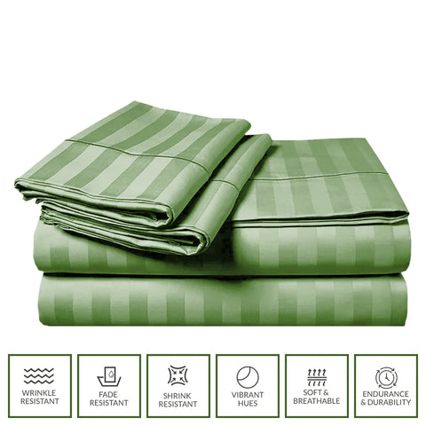 King Duvet Cover Set Green 220×240cm - 6pcs