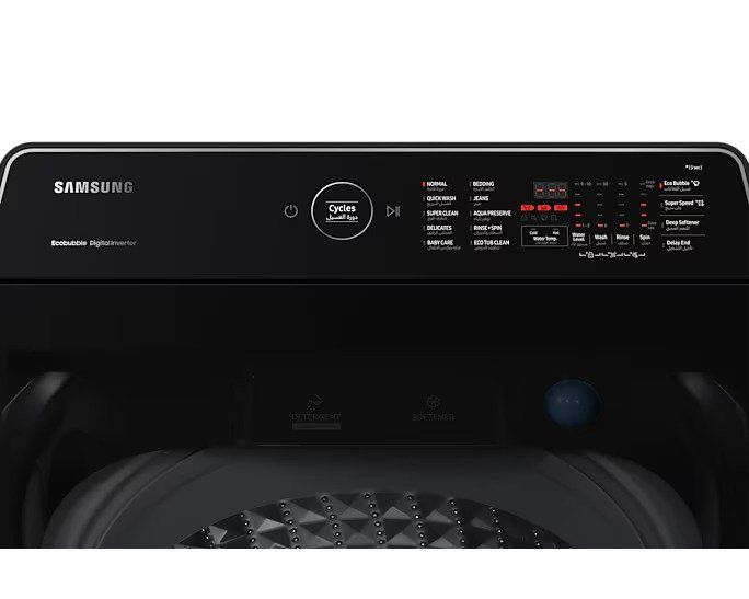 Samsung, 13kg Top Load Washing Machine with EcoBubble, Digital Inverter & SmartThings – Black Caviar