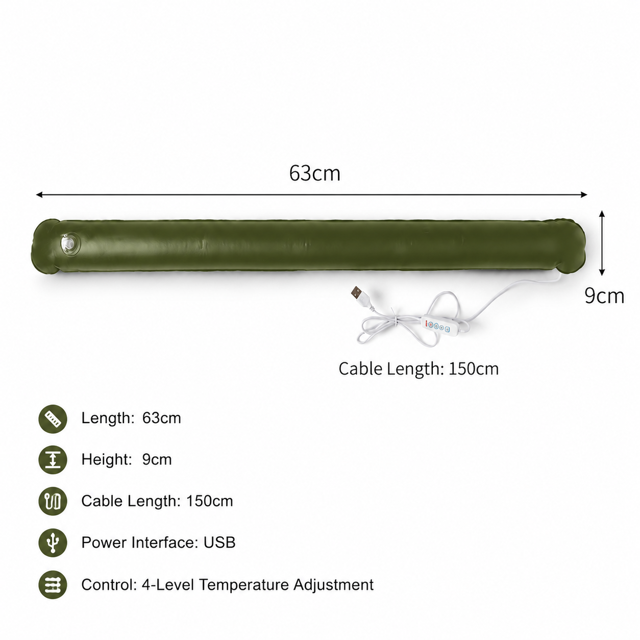 1200-Lumen Inflatable USB LED Camping Tent Light with Magnetic Mount – 65 cm
