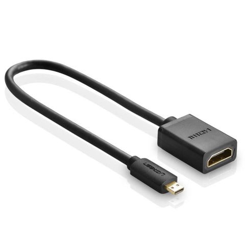 UGREEN Micro HDMI Male to HDMI Female Adapter Cable 22cm(Black) 20134
