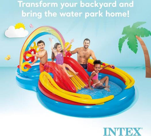 INTEX Rainbow Ring Play Center ,2 Years And Above, Multi Color, 57453Np