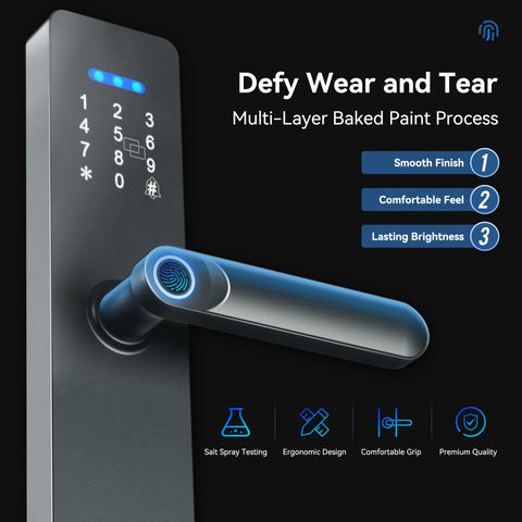 غوبيتا N003، قفل ذكي واي فاي TUYA للأبواب الخشبية مع بصمة الإصبع وRFID ورمز المرور