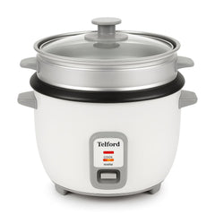 Telford 1.2L Electric Rice Cooker & Food Steamer – Fast Cooking, Auto Warm, 500W Compact Design.