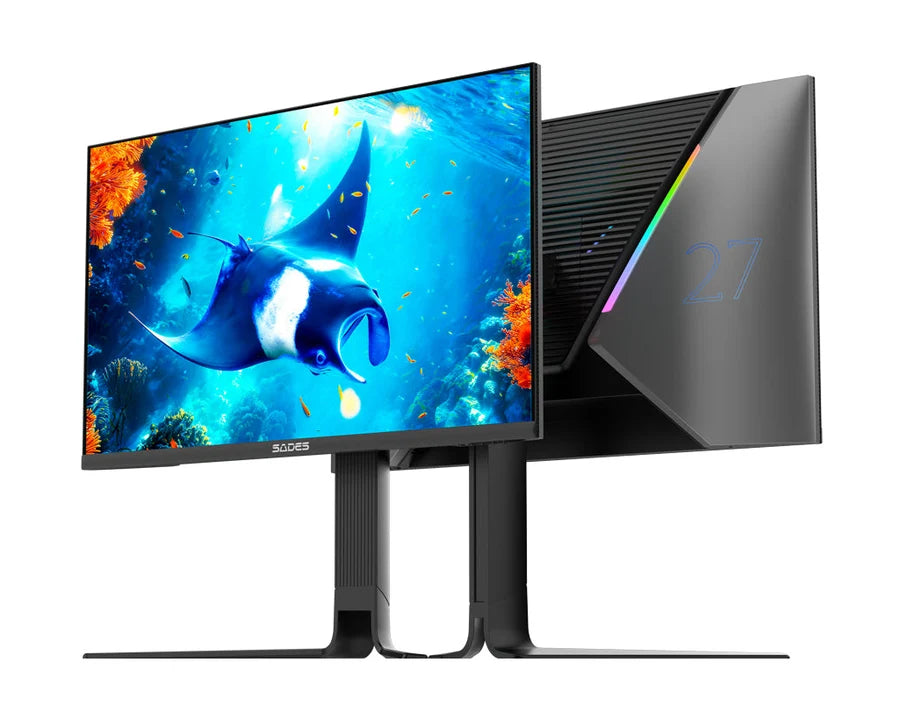 Sades Reef Manta-27 27" QHD (2560x1440) 240Hz Refresh Rate, 0.3 Response Time, HDMI 2.1, IPS Flat Gaming Monitor - Black