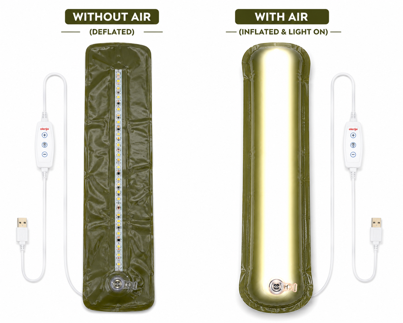 1200-Lumen Inflatable USB LED Camping Tent Light with Magnetic Mount – 65 cm