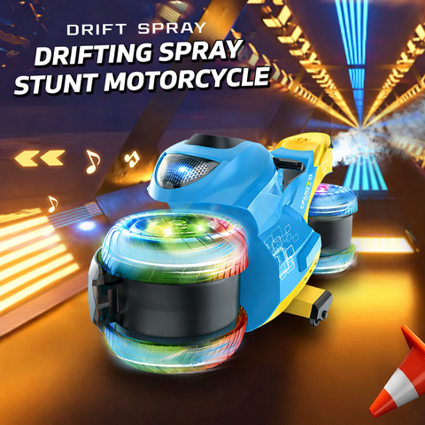 Drift Spray Stunt Motorcycle Toy with 2.4G Remote & Gesture Control, LED Lights & Mist Effect