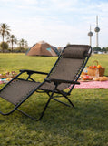 KKF Portable Foldable Reclining Lounge Chair with Adjustable Backrest for Camping & Outdoor Use