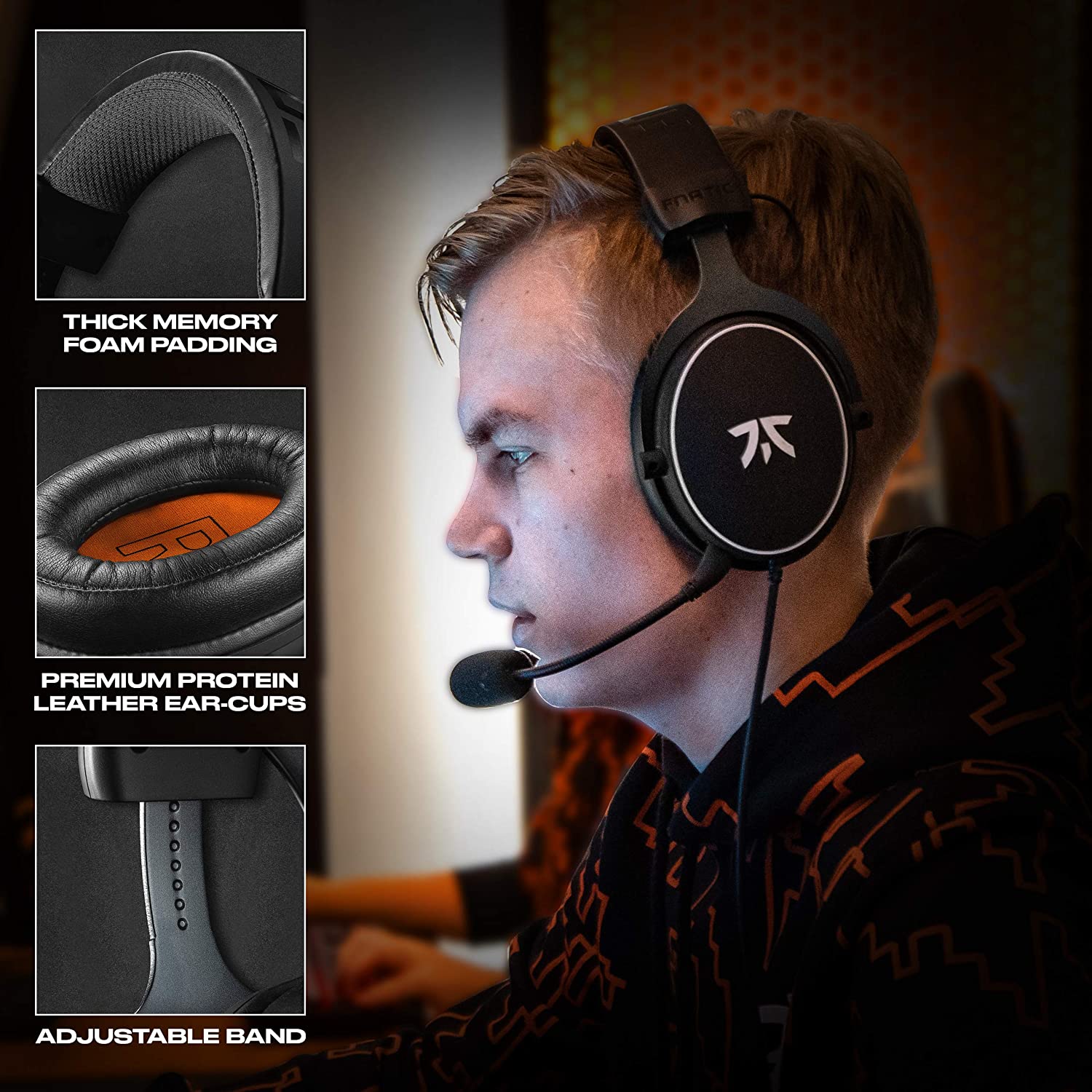 Fnatic REACT Gaming Headset for Esports with 53mm Drivers (AUX) for PC, PS4, PS5, XBOX - Level UpFnaticHeadset5.06E+12