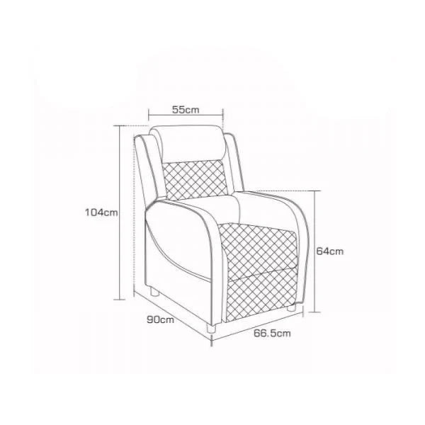 Gamax Gaming Sofa XL Black & Red Recliner (Assembly not included)