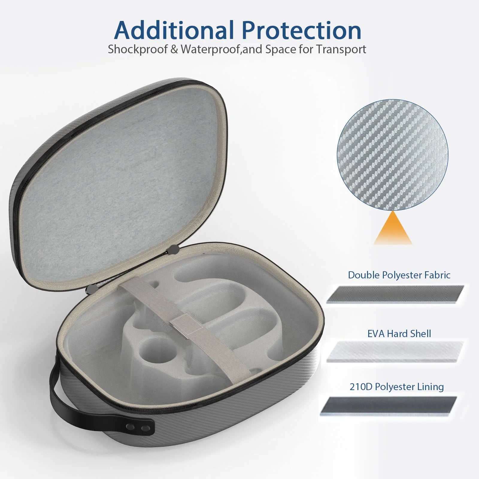 جاماكس حقيبة تخزين ميتا كويست 3 (موديل بي) - فضي