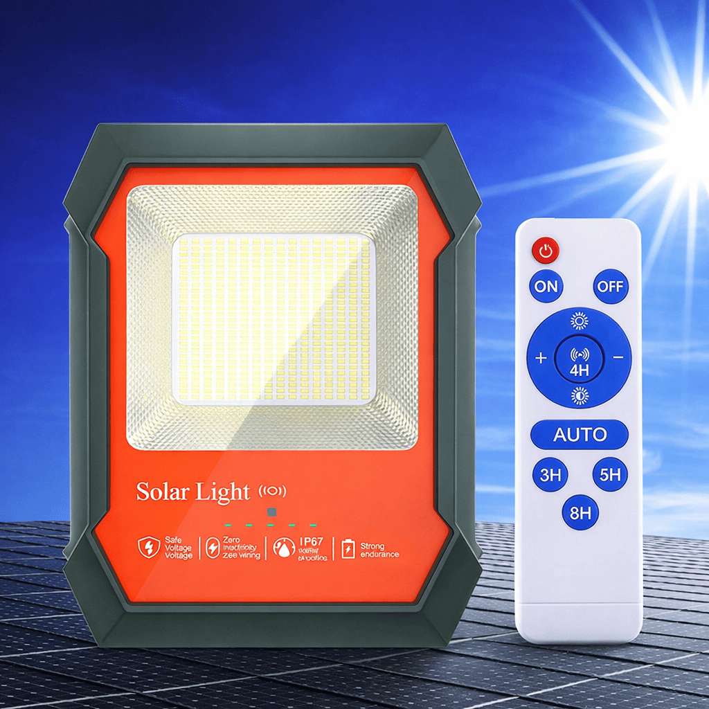 Galaxy Light Solar LED Floodlight with Remote Control, IP67 Waterproof Design & Separate Solar Panel