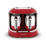 KORKMAZ  Coffee maker 18/10 Stainless steel  4+4 Cups640 ML 800 Watts red
