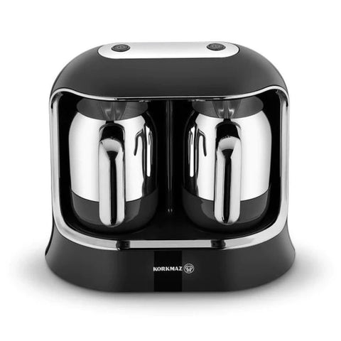KORKMAZ  Coffee maker 18/10 Stainless steel 4+4 Cups640 ML 800 Watts Chrome