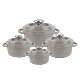 Core Ss22 Granite Cookware Collection Pots 8 Pcs Set 1.9 LTR + 2.6 LTR + 5.2 LTR + 7.6 LTR