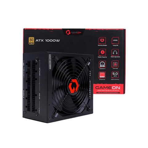 GAMEON - SPY2 ATX 1000 WATTS 80 PLUS Gold Value مزود طاقة للألعاب - أسود