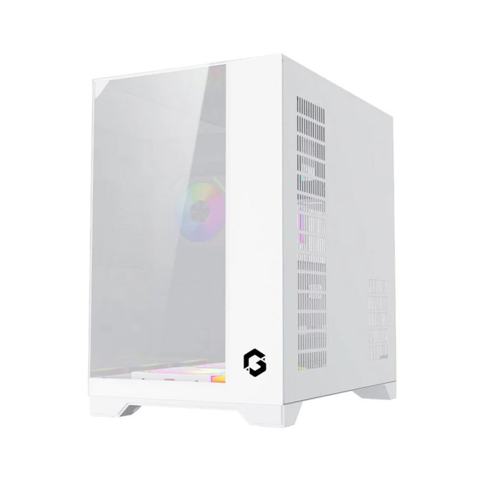 GAMEON GO-VALKYRIEI-A VaIkyriei Series Mid Tower Gaming Case من الزجاج ثلاثي الجوانب - أبيض