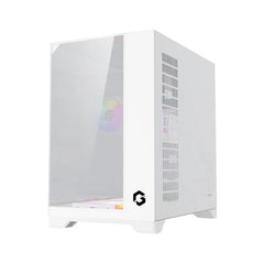 GAMEON GO-VALKYRIEI-A VaIkyriei Series Mid Tower Gaming Case من الزجاج ثلاثي الجوانب - أبيض