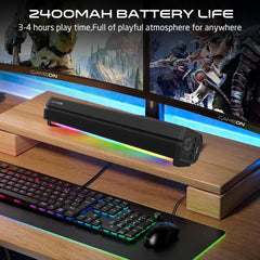 مكبر صوت GAMEON Sonicstorm X اللاسلكي للألعاب RGB - أسود