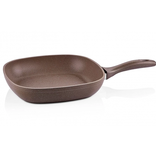 Saflon 28 cm Granite Grill Pan- Nonstick, Scratch-Resistant, Easy to Clea