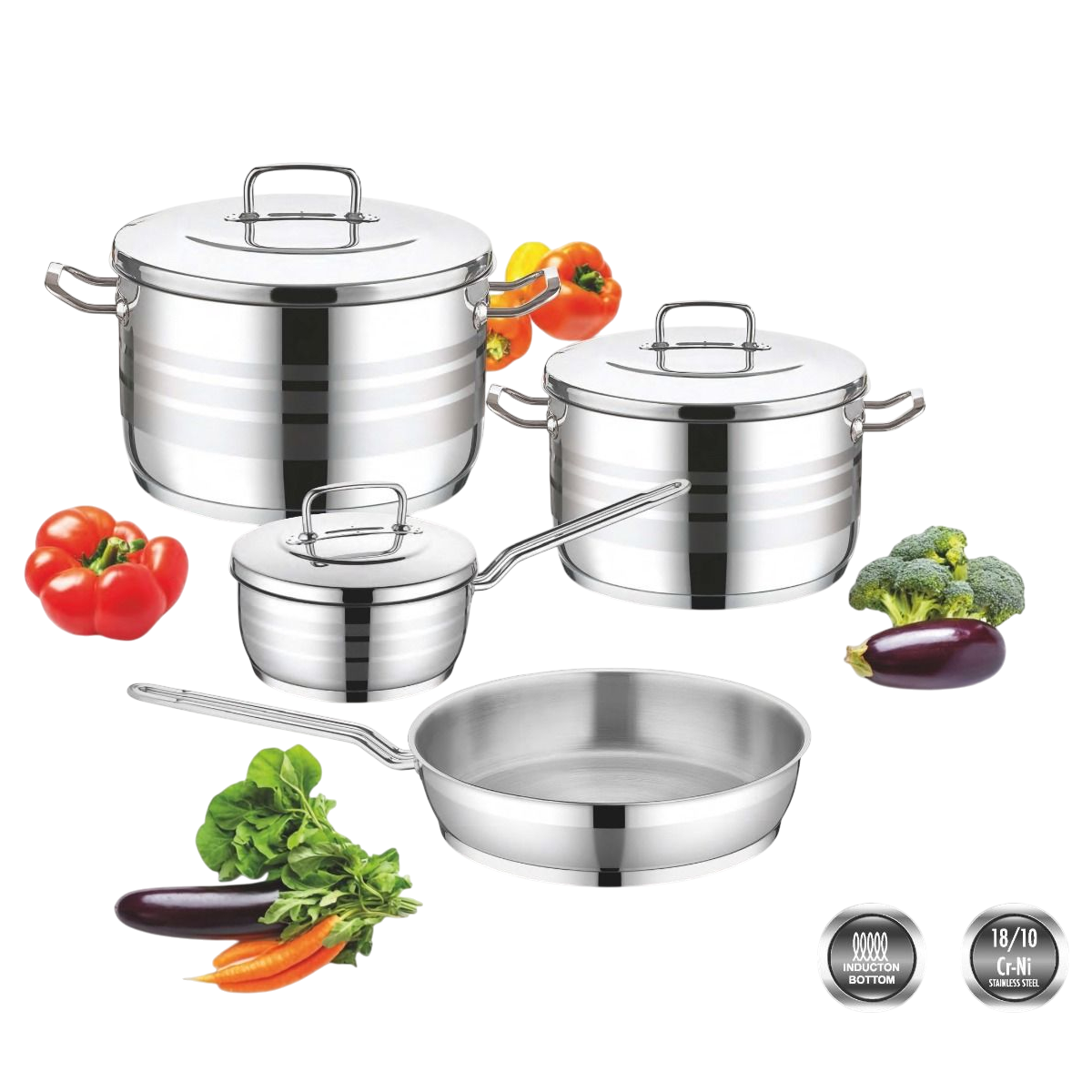 Buy Saflon Stainless Steel Premium Cookware Set 7 Pieces Pots 20+24 ...