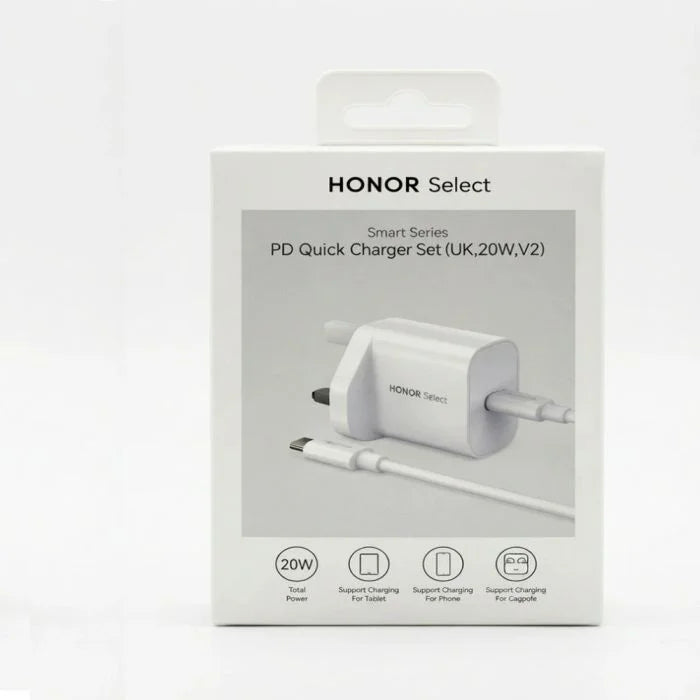 HONOR Select Power Adapter (20W GaN) PD With C-C Cable 1M - White