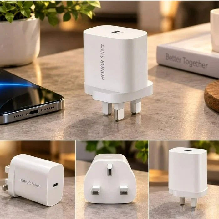HONOR Select Power Adapter (20W GaN) PD With C-C Cable 1M - White