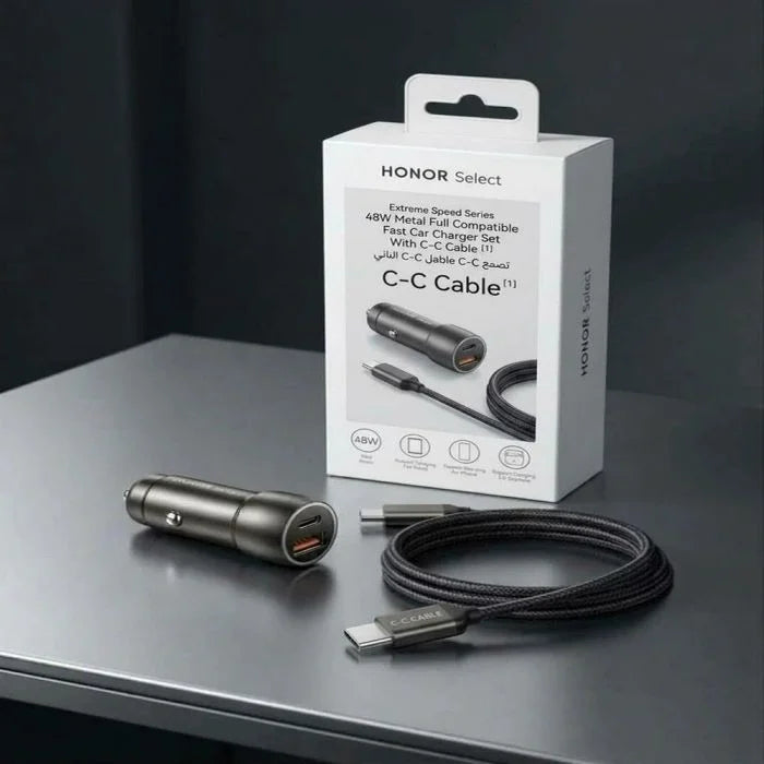 HONOR Select Car Charger 48W PD 1C 1A With C-C Cable 1M - Black