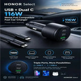 HONOR Select Car Charger 116W PD 2C 1A With C-C Cable 1M - Black