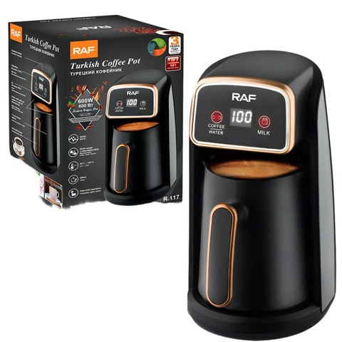 RAF Portable Electric Automatic Dual Turkish Coffee Pot Machine - 1,200 W - 1 L