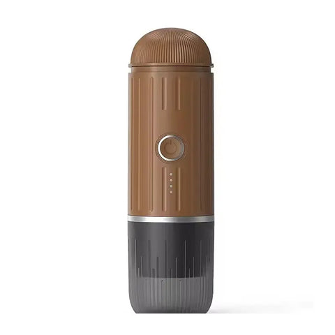 آي كافيلاس ماكينة تحضير قهوة الإسبريسو المحمولة 2 في 1 مع تسخين - بني