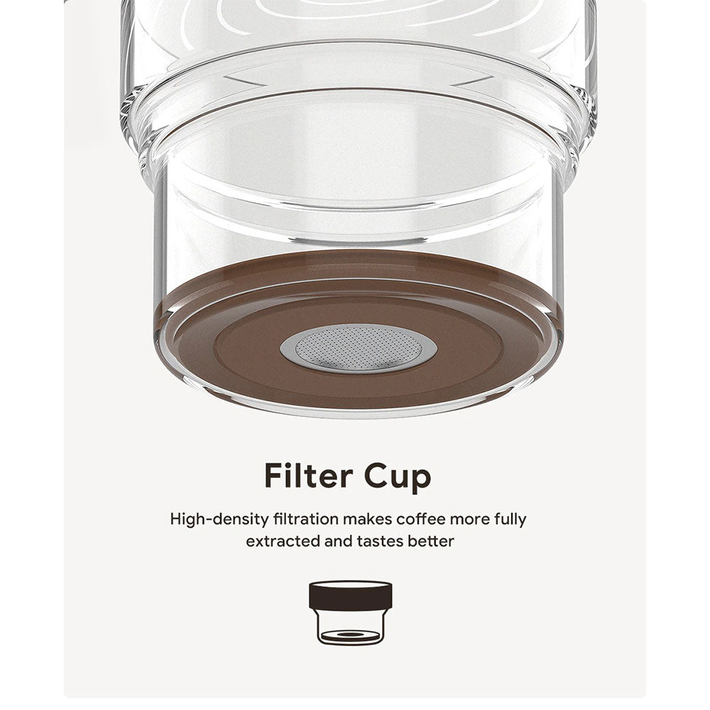 iCafilas Portable Cold Brew Coffee Maker 300ml with Borosilicate Glass Dripper & Stainless Steel Filter