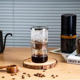 iCafilas Portable Cold Brew Coffee Maker 300ml with Borosilicate Glass Dripper & Stainless Steel Filter