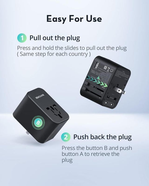 Ravpower RP-PC1034  Travel Charger PD PIONEER 65W 3-Port - Black