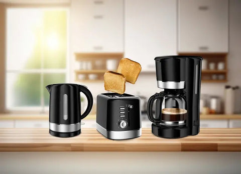 LePresso Breakfast Set Toaster, Kettle and Drip Coffee Maker - Black