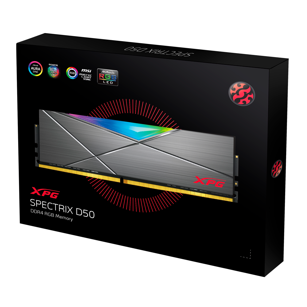 XPG SPECTRIX D50 16GB (2x8GB) DDR4 RGB Memory Module (RAM)-Light Gray-3600-16GB - Level Up