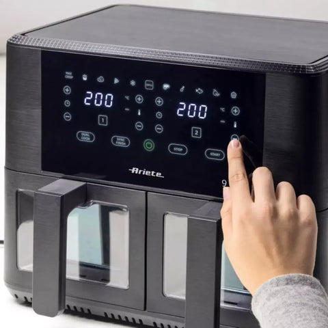 Ariete Dual Air Fryer, 2400W, 9L, Black - MOD4631