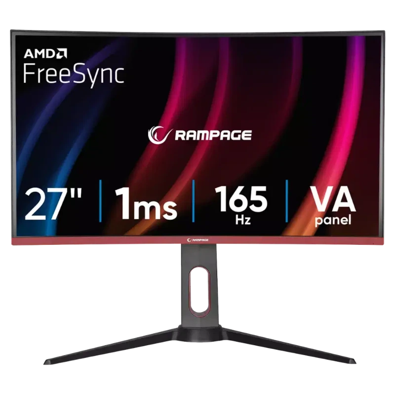 Rampage VY27R165C 27-Inch Curved Gaming Monitor 165Hz - Black