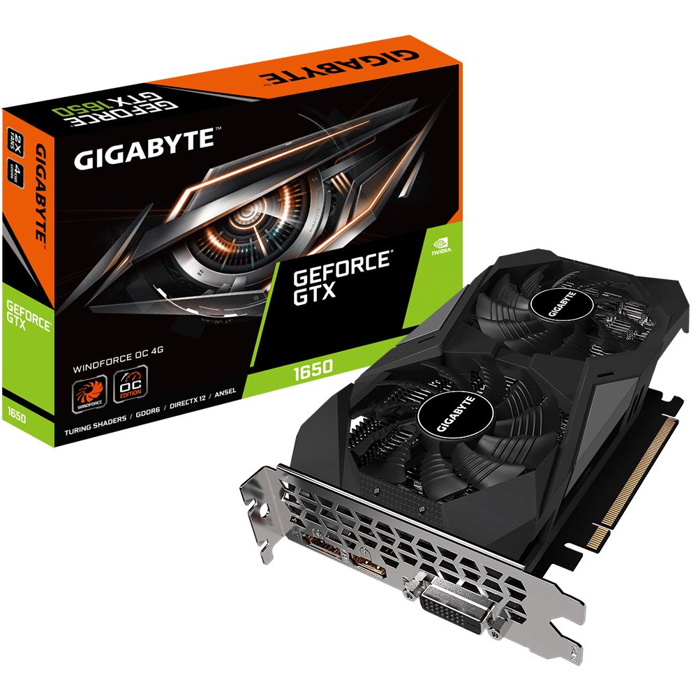 Gigabyte GeForce GTX 1650 GPU D6 WINDFORCE OC 4G Graphics Card