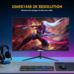 شاشة ألعاب GAMEON 27 بوصة QHD، 165 هرتز 1 مللي ثانية (2560 × 1440) 2K مسطحة IPS مع G-Sync و FreeSync - أسود 