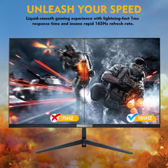 شاشة ألعاب GAMEON 27 بوصة QHD، 165 هرتز 1 مللي ثانية (2560 × 1440) 2K مسطحة IPS مع G-Sync و FreeSync - أسود 