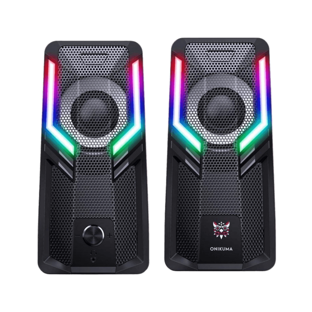 ONIKUMA G6 Gaming Speaker for PC/Phone 2.0 Channel RGB Atmosphere Light Stereo Bass 3.5mm AUX USB Wired Speaker